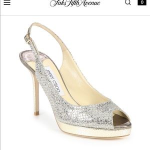 Jimmy Choo Nova Glitter Slingback Heels